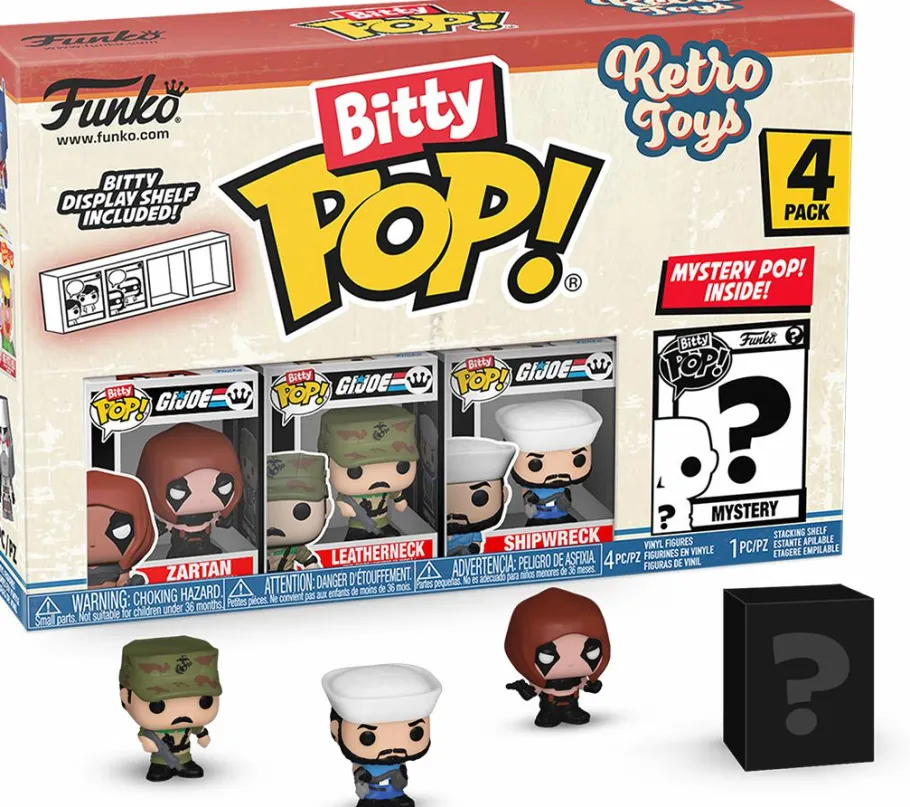 Blind Box>Retro Toys - Zartan, Leatherneck, Shipwreck & Mystery Bitty Pop! Vinyl Figure 4-Pack