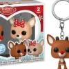 Pop! Keychains>Rudolph the Red Nosed Reindeer Rudolph the Red-Nosed Reindeer - Rudolph & Clarice Pocket Pop! Keychain 2-Pack