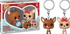Pop! Keychains>Rudolph the Red Nosed Reindeer Rudolph the Red-Nosed Reindeer - Rudolph & Clarice Pocket Pop! Keychain 2-Pack