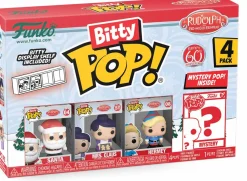 Blind Box>Rudolph the Red Nosed Reindeer Rudolph the Red-Nosed Reindeer (1964) - Santa, Mrs. Claus, Hermey & Mystery 60th Anniversary Bitty Pop! Vinyl Figure 4-Pack
