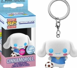 Pop! Keychains>Sanrio - Cinnamoroll with Soccer Ball Flocked Pocket Pop! Keychain