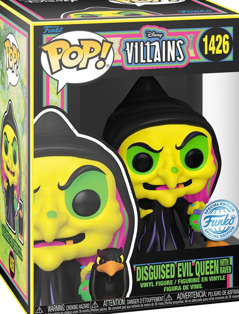 Standard Pop!>Snow White and the Seven Dwarves Snow White (1937) - Disguised Evil Queen with Raven Blacklight Pop! Vinyl Figure