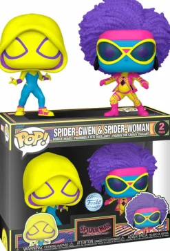 Standard Pop!>Spider-Man : Across the Spider-Verse - Spider-Gwen & Spider-Woman Blacklight Pop! Vinyl 2-Pack