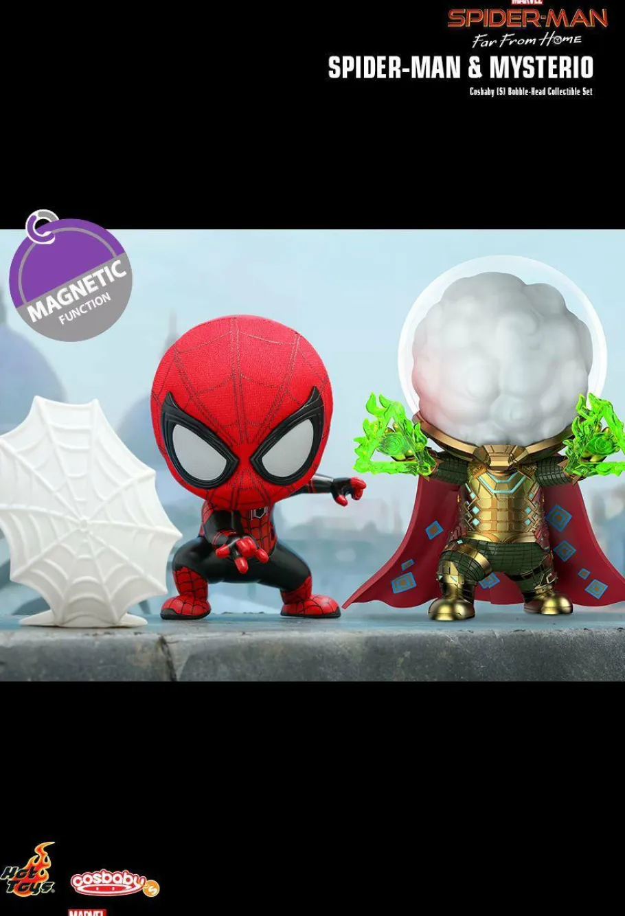 Cosbaby>Spider-Man : Far From Home - & Mysterio Cosbaby 3.75” Hot Toys Bobble-Head Figure 2-Pack