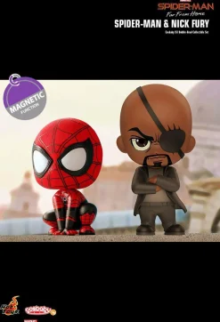 Cosbaby>Spider-Man : Far From Home - & Nick Fury Cosbaby 3.75” Hot Toys Bobble-Head Figure 2-Pack