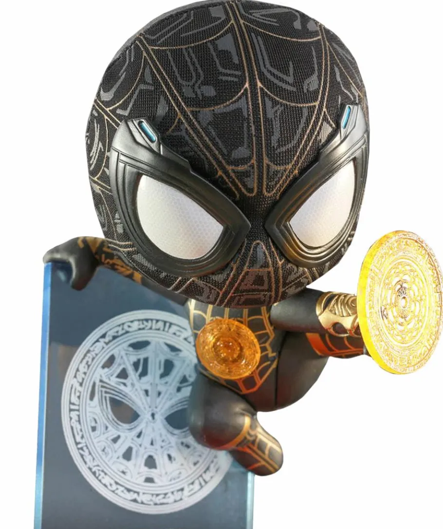 Designer Vinyl>Spider-Man : No Way Home - Black & Gold Suit with Magic Shooter Cosbaby (S) Hot Toys Figure