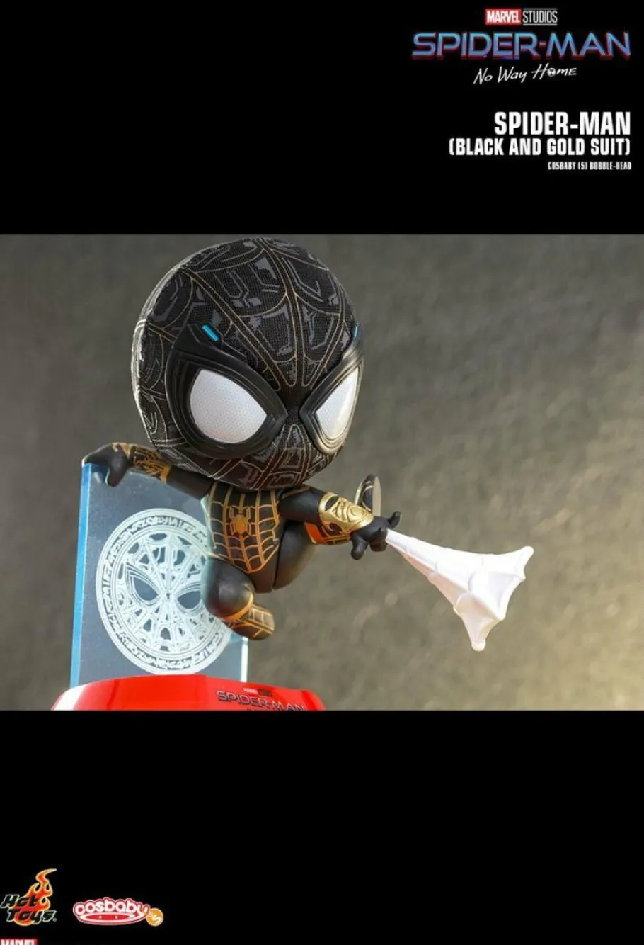Cosbaby>Spider-Man : No Way Home - Black & Gold Suit Cosbaby (S) Hot Toys Figure