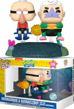 Pop! Rides & Town>SpongeBob SquarePants - Mermaid Man & Barnacle Boy with Invisible Car Pop! Rides Vinyl Figure