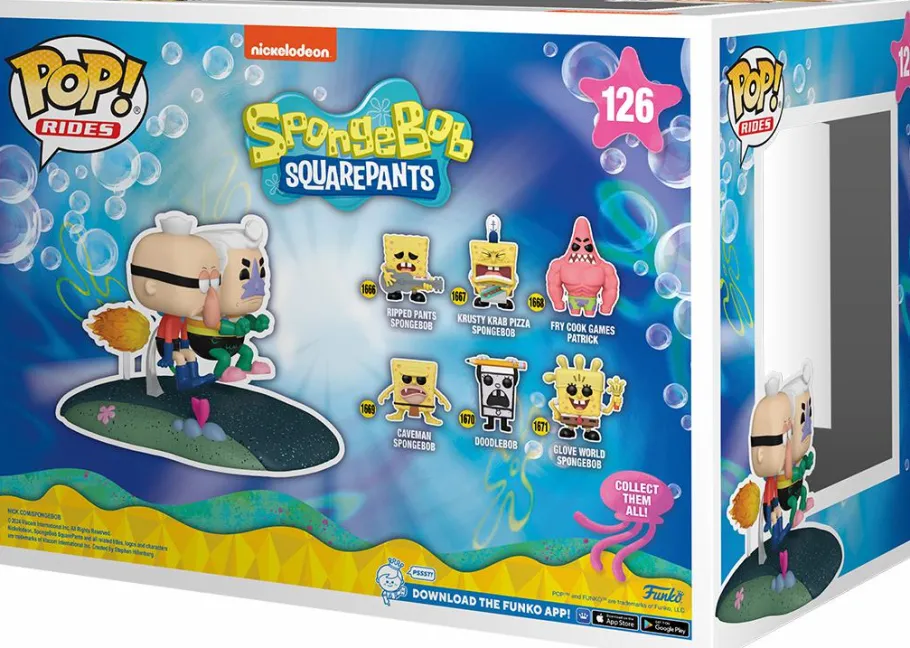 Pop! Rides & Town>SpongeBob SquarePants - Mermaid Man & Barnacle Boy with Invisible Car Pop! Rides Vinyl Figure