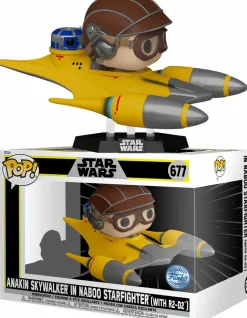 Pop! Rides & Town>Star Wars - Anakin Skywalker in Naboo Starfighter with R2-D2 Pop! Rides Vinyl Figure