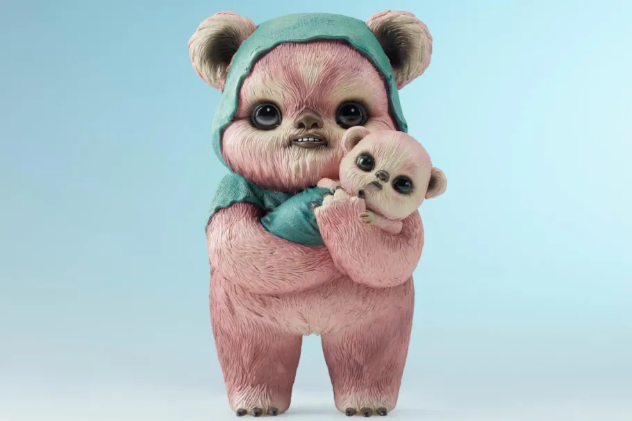 Designer Vinyl>Star Wars - Ewok (Pink Variant) 7" Designer Statue by Mab Graves (Popcultcha Exclusive)