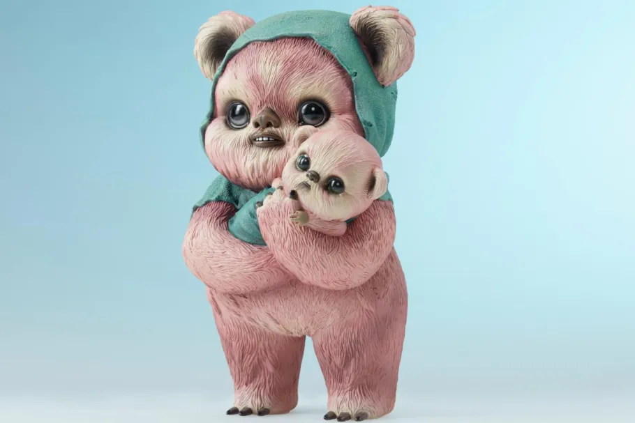 Designer Vinyl>Star Wars - Ewok (Pink Variant) 7" Designer Statue by Mab Graves (Popcultcha Exclusive)