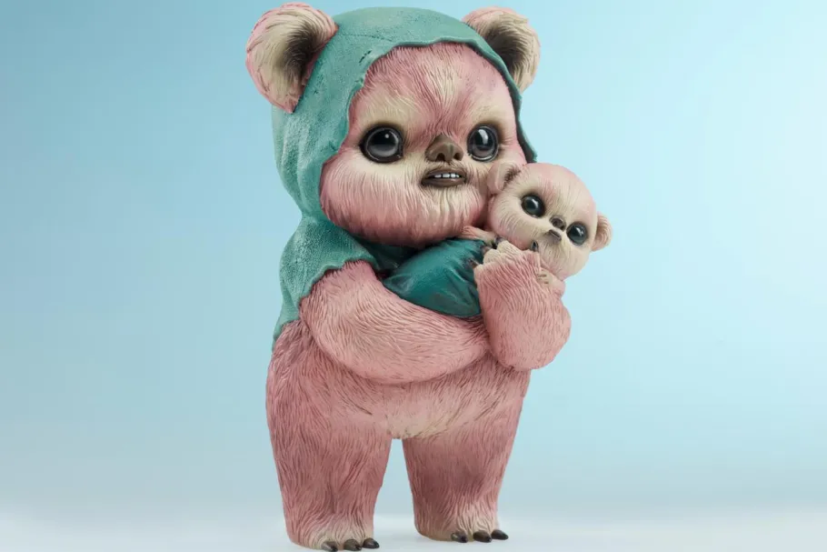 Designer Vinyl>Star Wars - Ewok (Pink Variant) 7" Designer Statue by Mab Graves (Popcultcha Exclusive)