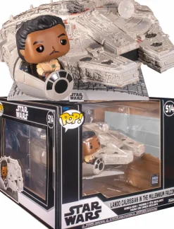 Funko Convention Exclusives>Star Wars - Lando Calrissian with Millenium Falcon Deluxe Pop! Rides Vinyl Figure (2022 Galactic Convention Exclusive)