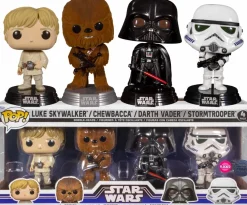 Standard Pop!>Star Wars - Luke, Chewbacca, Darth Vader & Stormtrooper Flocked Pop! Vinyl Figure 4-Pack