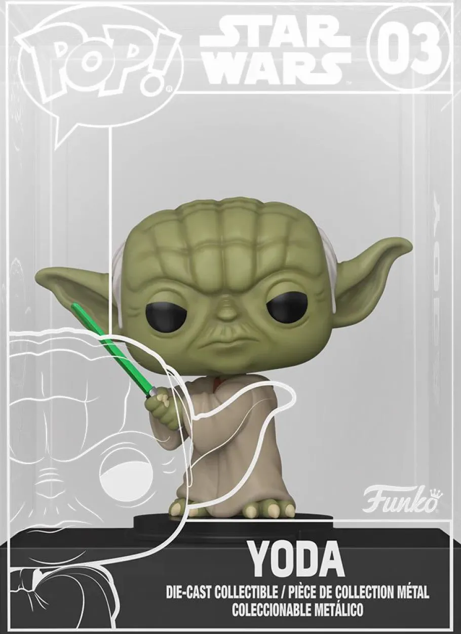 Die-Cast Figures>Star Wars - Yoda with Lightsaber Diecast Metal Pop! Vinyl Figure (Funko / Popcultcha Exclusive)