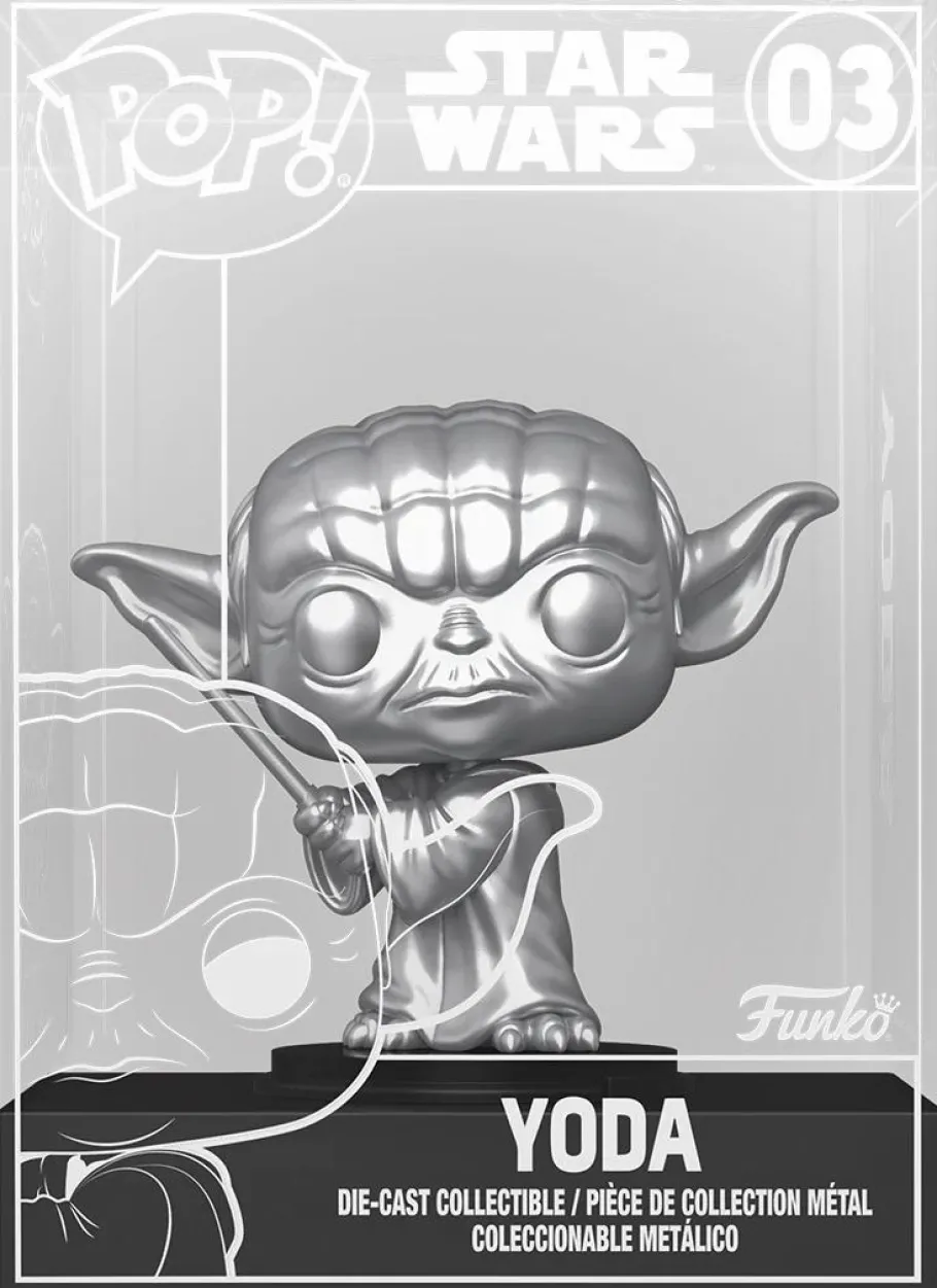 Die-Cast Figures>Star Wars - Yoda with Lightsaber Diecast Metal Pop! Vinyl Figure (Funko / Popcultcha Exclusive)