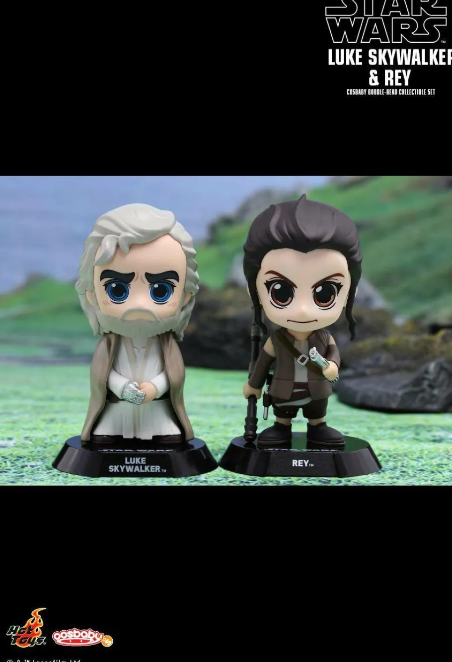 Cosbaby>Star Wars Episode VII: The Force Awakens - Luke Skywalker & Rey Cosbaby 3.75” Hot Toys Bobble Head Figure 2-Pack