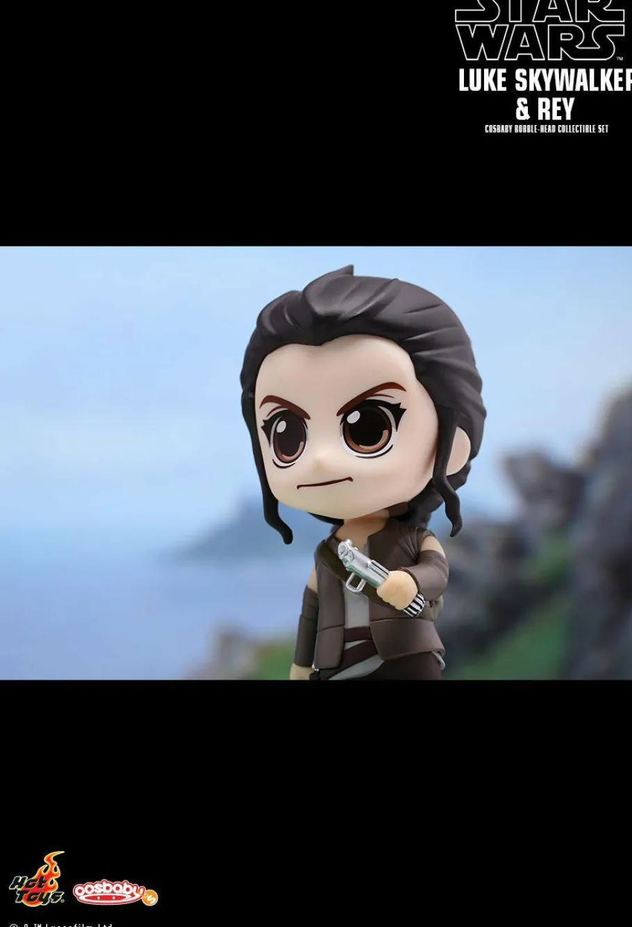 Cosbaby>Star Wars Episode VII: The Force Awakens - Luke Skywalker & Rey Cosbaby 3.75” Hot Toys Bobble Head Figure 2-Pack