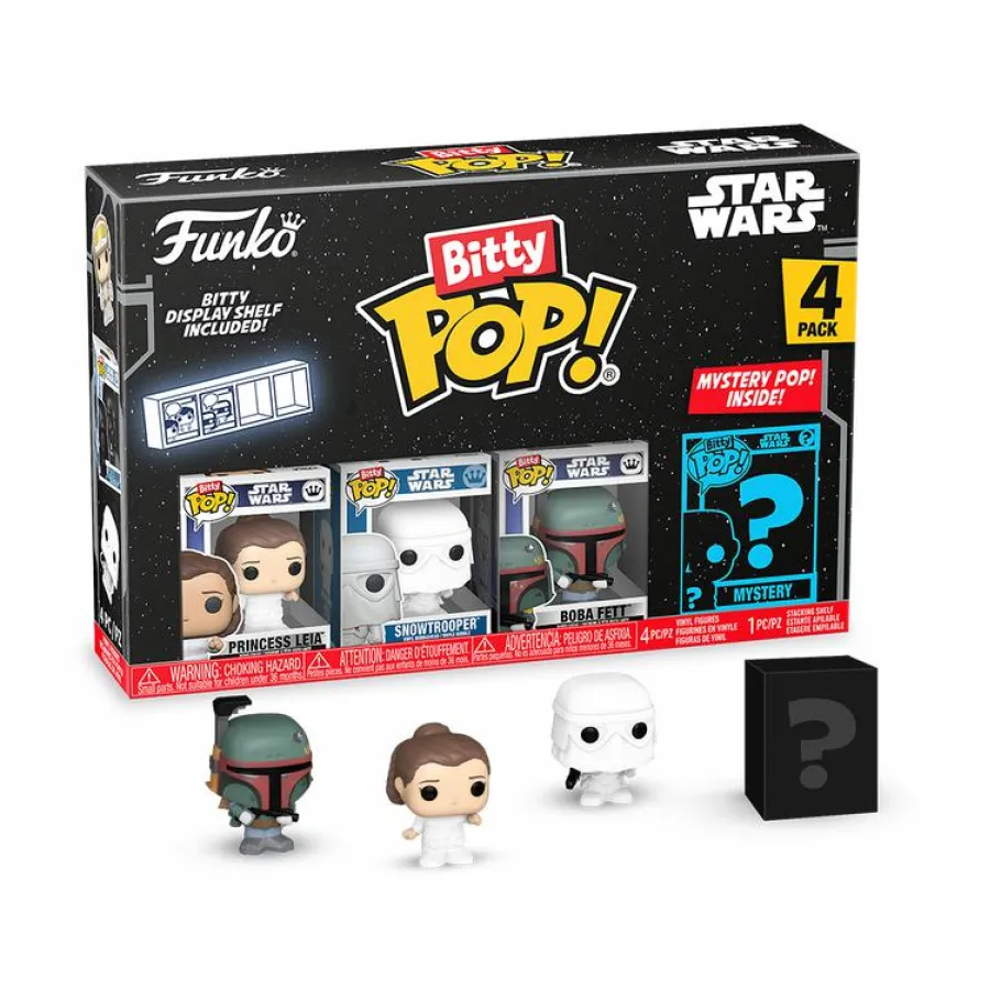 Pop! Bundles>Star Wars : The Empire Strikes Back - Princess Leia, Snowtrooper, Boba Fett & Mystery Bitty Pop! Vinyl Figure 4-Pack