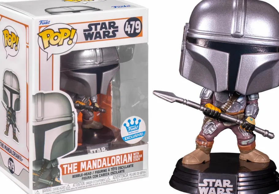 Standard Pop!>Star Wars : The Mandalorian - The Mandalorian with Beskar Staff Pop! Vinyl Figure (Funko / Popcultcha Exclusive)