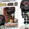 Standard Pop!>Star Wars : The Mandalorian - Dark Trooper with Grogu Glow in the Dark Pop! Vinyl Figure