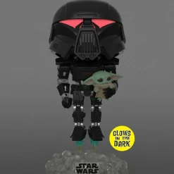 Standard Pop!>Star Wars : The Mandalorian - Dark Trooper with Grogu Glow in the Dark Pop! Vinyl Figure