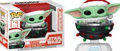 Standard Pop!>Star Wars : The Mandalorian - Grogu with Santa Hat in Pram (Holiday) Pop! Vinyl Figure