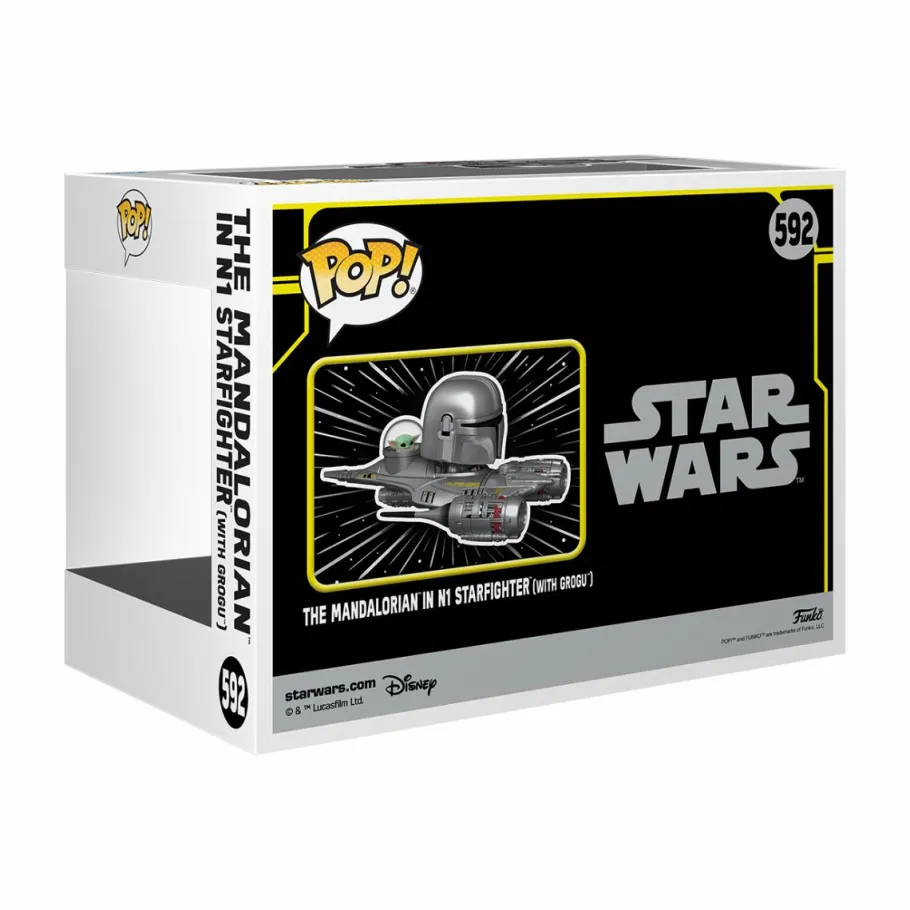 Pop! Rides & Town>Star Wars : The Mandalorian - The Mandalorian in N1 Starfighter (with Grogu) Pop! Rides Vinyl Figure