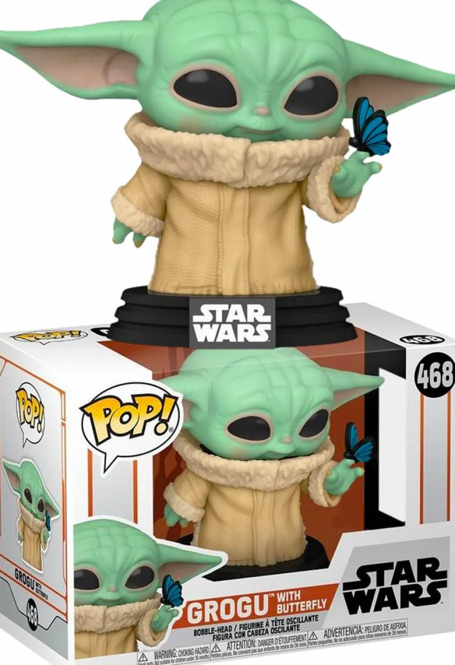 Standard Pop!>Star Wars : The Mandalorian - Grogu (The Child) with Butterfly Pop! Vinyl Figure