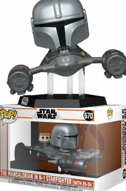 Pop! Rides & Town>Star Wars : The Mandalorian - The Mandalorian in N-1 Starfighter with R5-D4 Pop! Rides Vinyl Figure