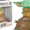 Pop! Deluxe>Star Wars : The Mandalorian - Grogu Using The Force Deluxe Pop! Vinyl Figure with Light & Sound