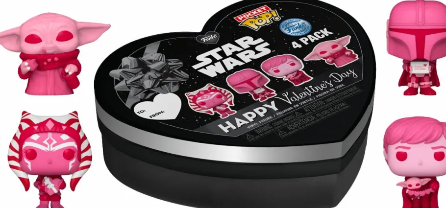 Pop! Bundles>Star Wars : The Mandalorian - Valentine’s Day Heart-Shaped Box Pocket Pop! Vinyl Figure 4-Pack