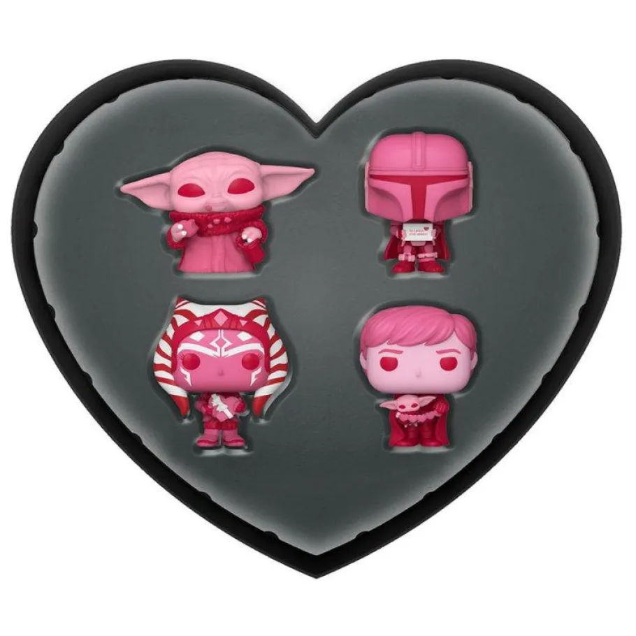 Pop! Bundles>Star Wars : The Mandalorian - Valentine’s Day Heart-Shaped Box Pocket Pop! Vinyl Figure 4-Pack