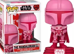 Standard Pop!>Star Wars : The Mandalorian - The Mandalorian with Grogu Valentine's Day Pop! Vinyl Figure