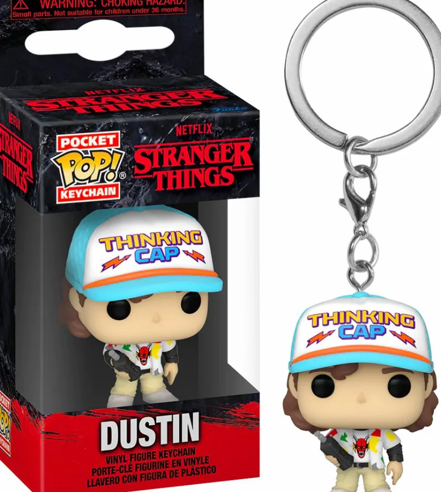 Pop! Keychains>Stranger Things 4 - Dustin Pocket Pop! Vinyl Keychain