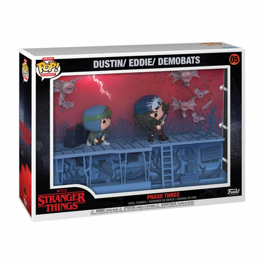 Pop! Deluxe>Stranger Things 4 - Phase Three Dustin, Eddie, & Demobats Deluxe Pop! Moments Vinyl Figure