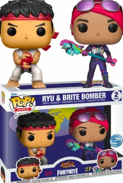 Standard Pop!>Fortnite Street Fighter vs - Ryu & Brite Bomber Pop! Vinyl Figure 2-Pack