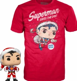 Pop! & Tee Sets>Superman - Holiday Flocked Pop! Vinyl Figure & T-Shirt Box Set