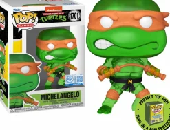 Pop! Chases, Vault, Limited Editions, Ppp Items>Teenage Mutant Ninja Turtles (TMNT) Teenage Mutant Ninja Turtles - Michelangelo (Translucent Green) Pop! Vinyl Figure in Acrylic Pop! Protector (Popcultcha Exclusive)