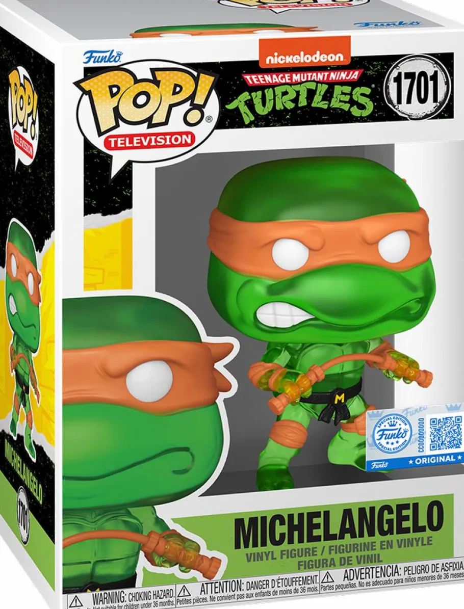 Collector & Mystery Boxes>Teenage Mutant Ninja Turtles (TMNT) Teenage Mutant Ninja Turtles - Michelangelo (Translucent Green) Mystery Box (Includes Michelangelo & 3 Exclusive Pop! Vinyl Figures)