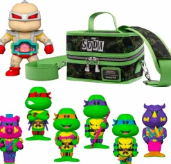 Designer Vinyl>Teenage Mutant Ninja Turtles (TMNT) Teenage Mutant Ninja Turtles - Leonardo, Michelangelo, Raphael, Donatello, Bebop & Rocksteady Blacklight Vinyl SODA Figure in Collector Can 6-Pack with Cooler Bag & 6" Krang (Funko / Popcultcha Exclusive)