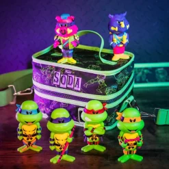 Designer Vinyl>Teenage Mutant Ninja Turtles (TMNT) Teenage Mutant Ninja Turtles - Leonardo, Michelangelo, Raphael, Donatello, Bebop & Rocksteady Blacklight Vinyl SODA Figure in Collector Can 6-Pack with Cooler Bag & 6" Krang (Funko / Popcultcha Exclusive)