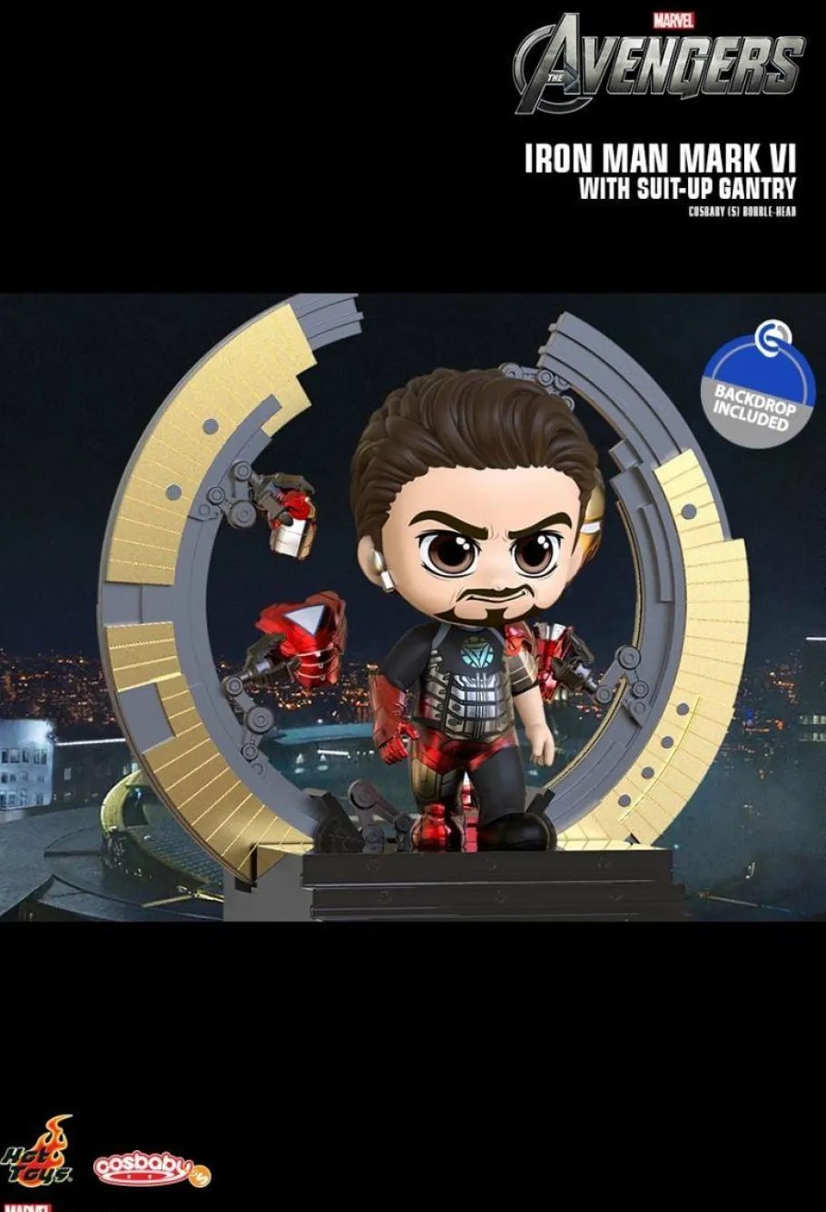 Cosbaby>The Avengers - Iron Man Mark VI With Suit-Up Gantry Cosbaby (S) Hot Toys Figure