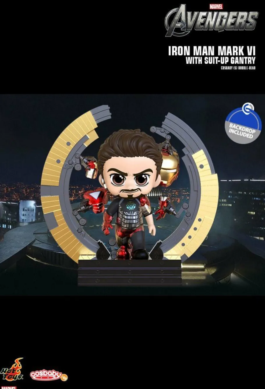Cosbaby>The Avengers - Iron Man Mark VI With Suit-Up Gantry Cosbaby (S) Hot Toys Figure