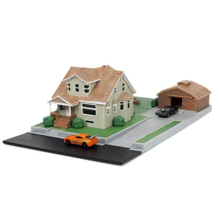 Die-Cast Figures>Fast & Furious The Fast and the Furious - Toretto House NanoScene 1.5” Scale Die-Cast Vehicle Diorama Playset