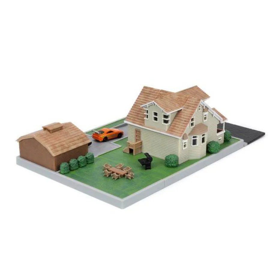 Die-Cast Figures>Fast & Furious The Fast and the Furious - Toretto House NanoScene 1.5” Scale Die-Cast Vehicle Diorama Playset