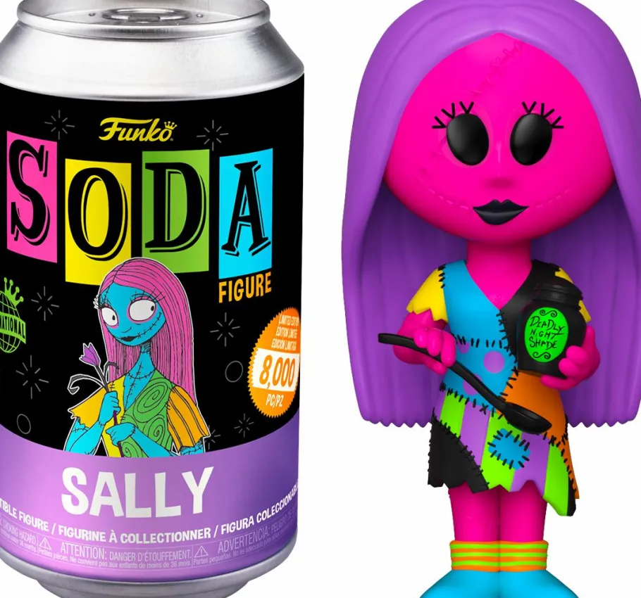 Designer Vinyl>The Nightmare Before Christmas - Sally Blacklight Vinyl SODA Figure in Collector Can (International Edition)