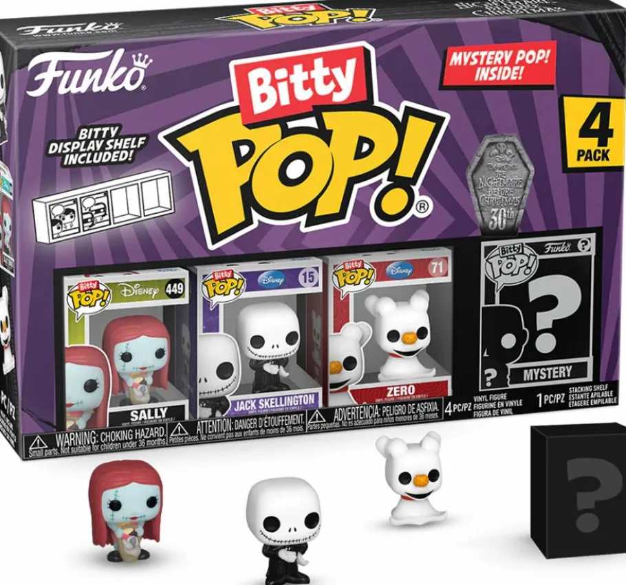 Blind Box>The Nightmare Before Christmas - Sally, Jack Skellington, Zero & Mystery Bitty Pop! Vinyl Figure 4-Pack