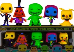 Standard Pop!>The Nightmare Before Christmas - Jack Skellington, Sally, Mayor, Oogie Boogie & Zero Blacklight Glow in the Dark Pop! Vinyl Figure 5-Pack